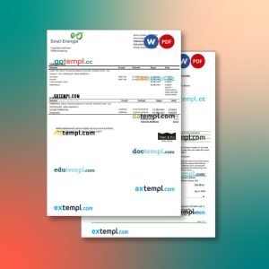 Estonia utility bill 2 templates in one collection – with price cut