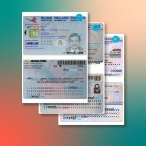 Finland identity document 3 templates in one file – with a sale price
