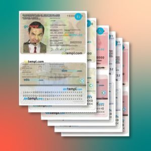 Germany ID card 6 templates in one file – with a sale price