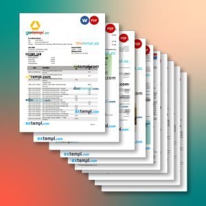 Australia New South Wales (NSW) Origin electricity utility bill template in Word and PDF format, 3 pages