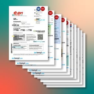Germany utility bill 12 templates in one record – with discount price