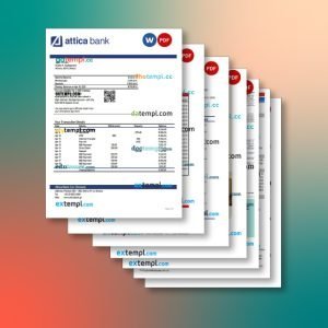 Greece bank statement 8 templates in one file – with a sale price