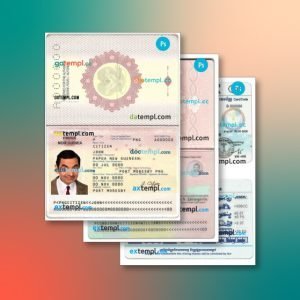 Guinea passport 3 templates in one catalogue – with lower price