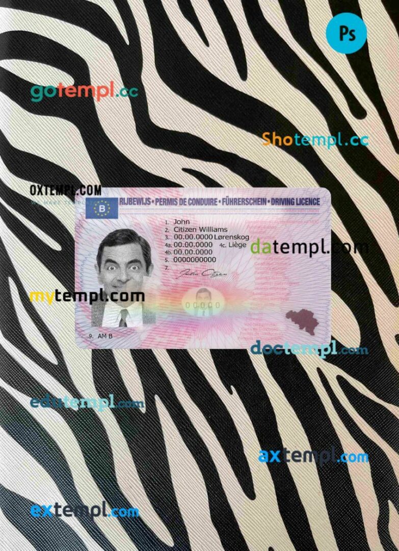 Bolivia driving license PSD files, scan look and photographed image, 2 in 1