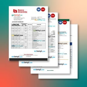 Honduras bank statement 4 templates in one file – with a sale price