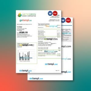 Iceland utility bill 2 templates in one file – with a sale price