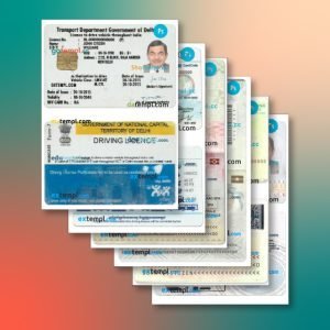 India driving license 6 templates in one archive – with takeaway price