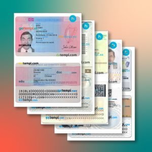 Ireland identity document 6 templates in one record – with discount price