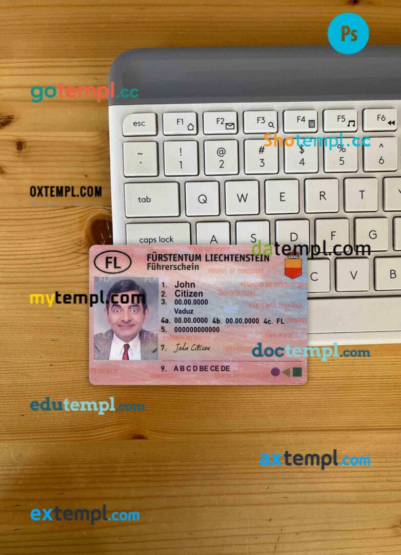 USA Virginia driving license editable PSD files, scan look and photo-realistic look, 2 in 1