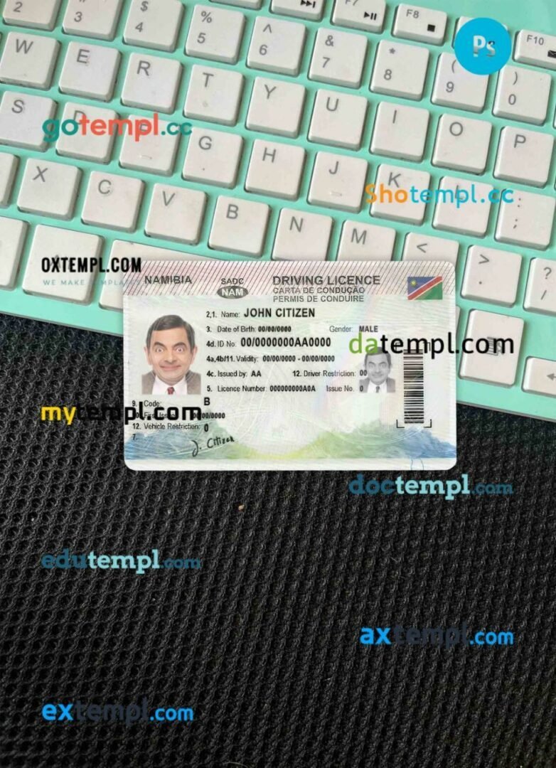 Fiji driving license PSD files, scan look and photographed image, 2 in 1