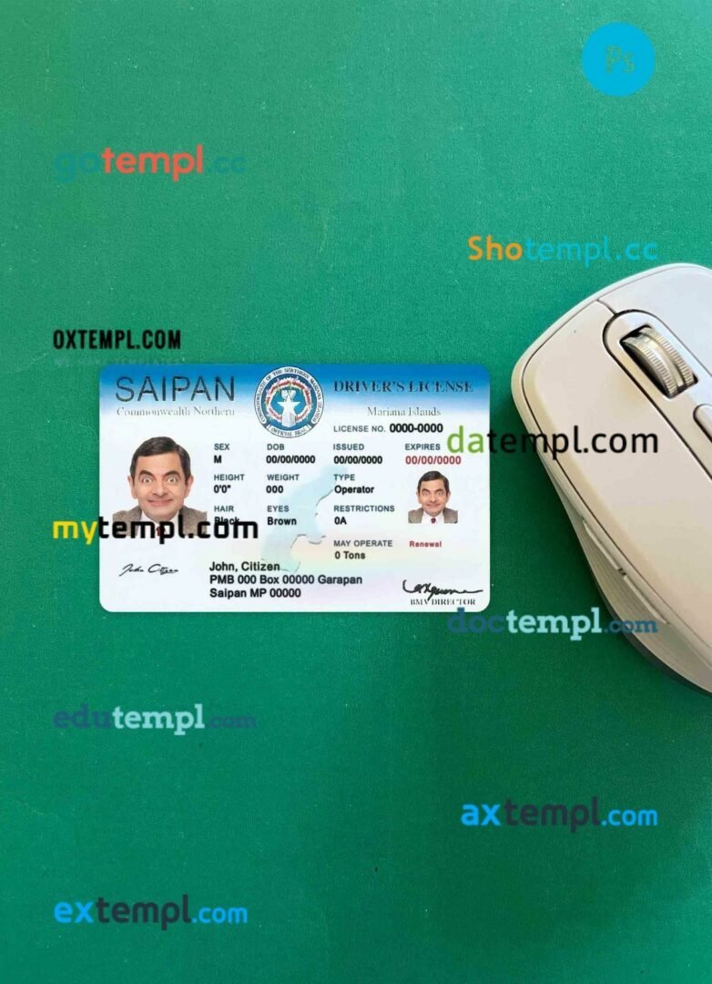 Laos driving license PSD files, scan look and photographed image, 2 in 1