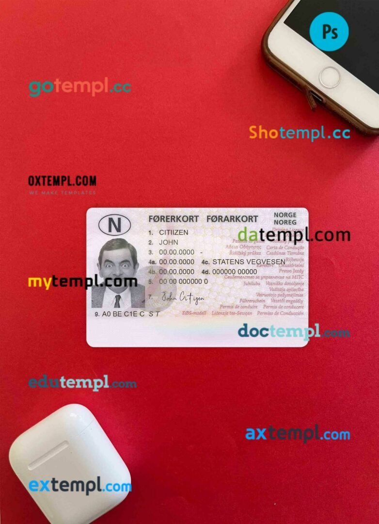 Angola driving license PSD files, scan look and photographed image, 2 in 1 (2018-2028)