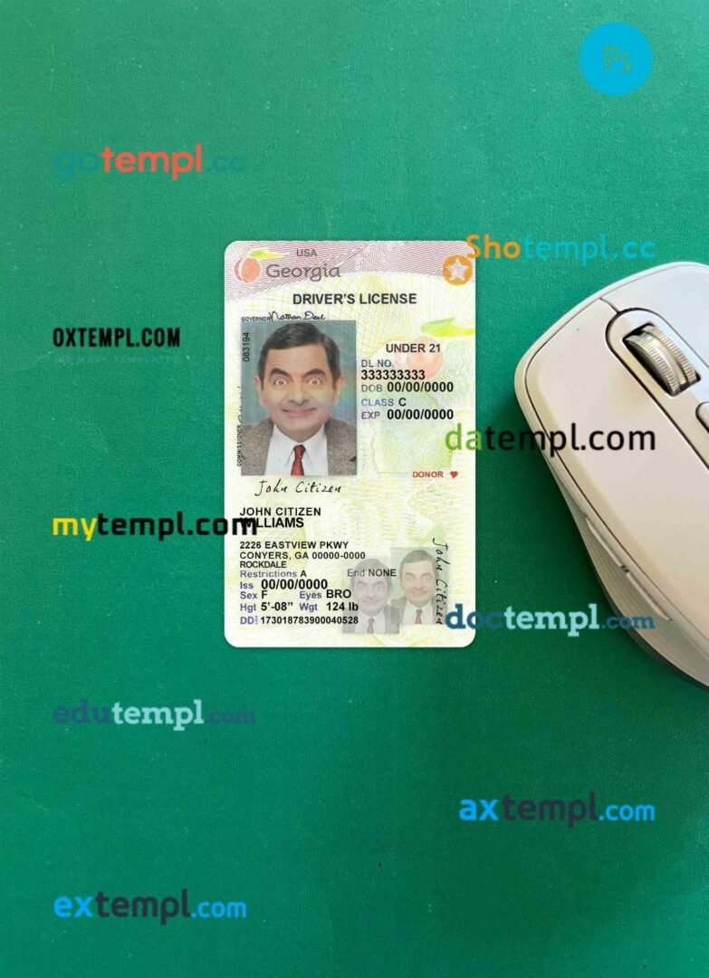 Canada Ontario driving license editable PSD files, scan look and photo-realistic look, 2 in 1 (2018-present)