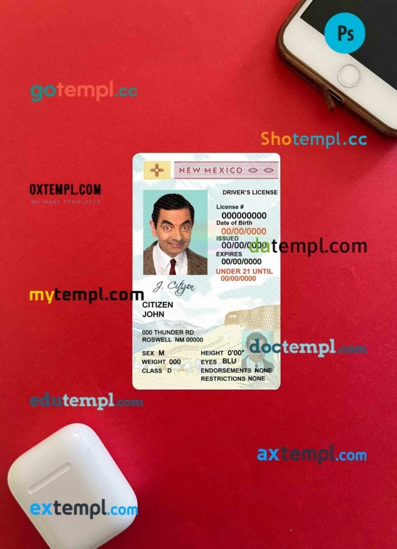 Qatar driving license editable PSD files, scan look and photo-realistic look, 2 in 1