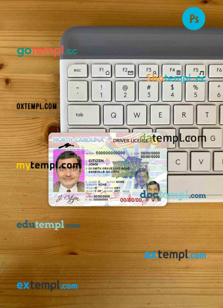 Laos driving license PSD files, scan look and photographed image, 2 in 1