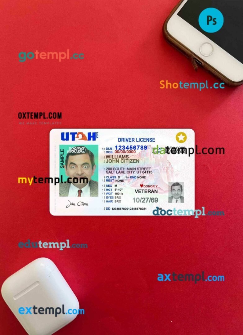 USA California driving license PSD files, scan look and photographed image, 2 in 1 (2018-present)