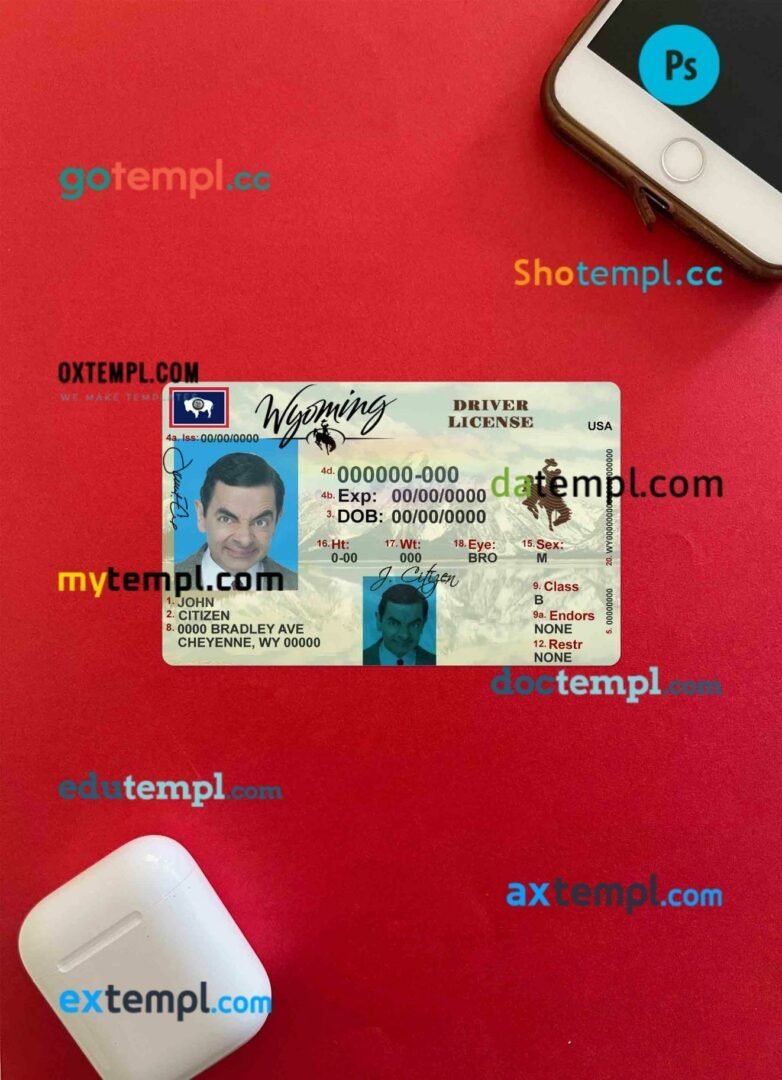 USA Colorado driving license editable PSD files, scan look and photo-realistic look, 2 in 1 (version 2)