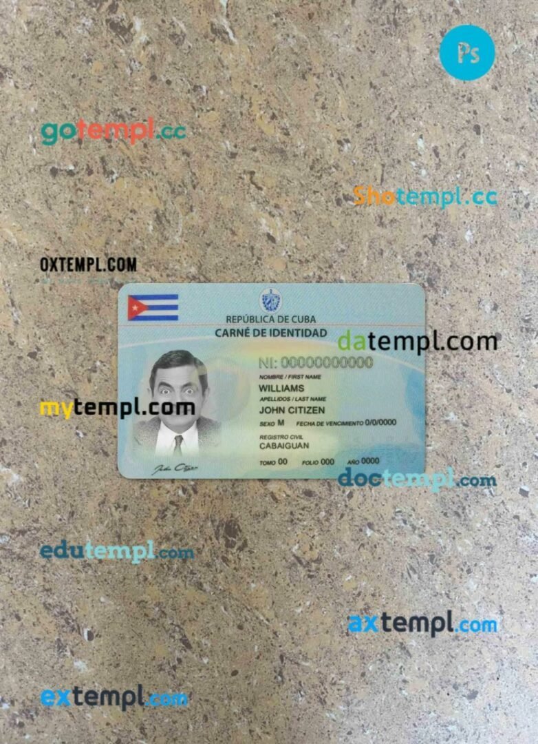 Ecuador Central Bank mastercard debit card template in PSD format, fully editable