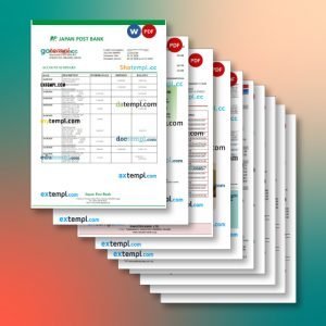 Japan bank statement 14 templates in one collection – with price cut