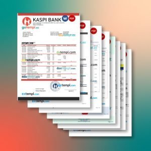 Kazakhstan bank statement 9 templates in one archive – with takeaway price