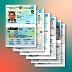 Kazakhstan identity document 6 templates in one file – with a sale price