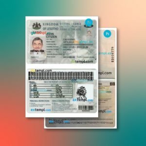 Lesotho identity document 2 templates in one record – with discount price