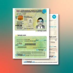 Lithuania identity document 2 templates in one record – with discount price