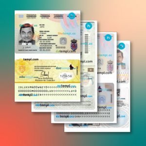 Luxembourg identity document 4 templates in one collection – with price cut