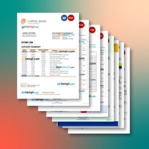 Macedonia bank statement 8 templates in one archive – with takeaway price