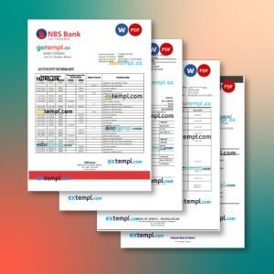 Malawi bank statement 4 templates in one catalogue – with lower price