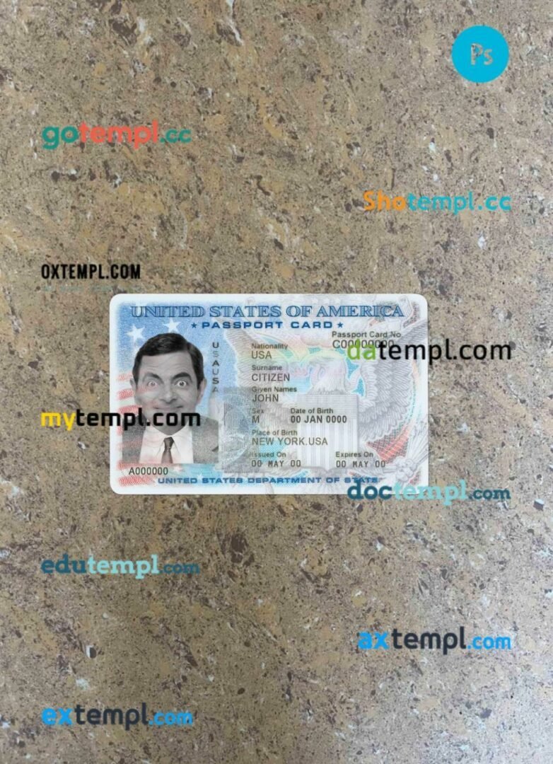 China permanent resident card PSD files, scan look and photographed image, 2 in 1