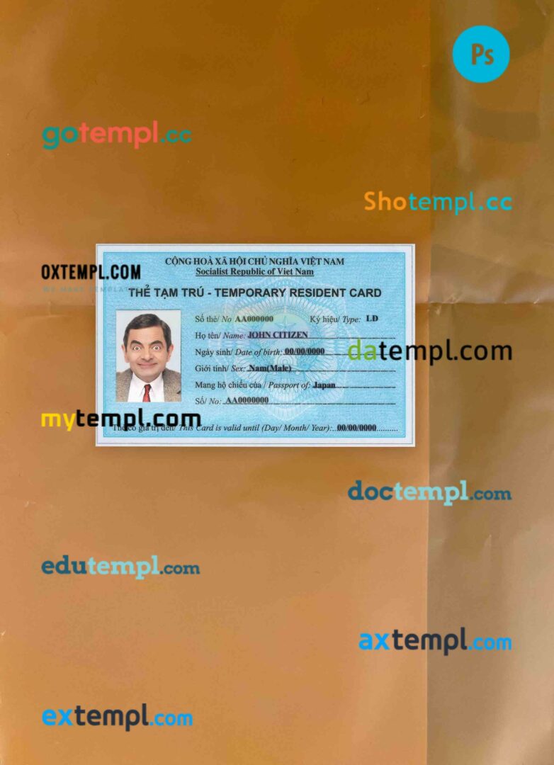 Bangladesh national ID card editable PSDs, scan and photo-realistic snapshot, 2 in 1