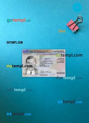 Norway residence permit card editable PSDs, scan and photo-realistic snapshot, 2 in 1