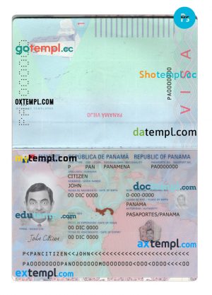 Panama passport PSD template, 2019-present