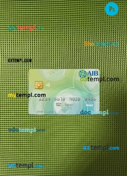 Afghanistan International Bank debit visa card PSD scan and photo-realistic snapshot, 2 in 1