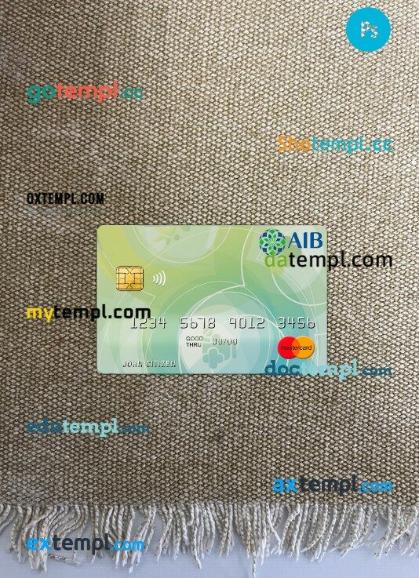 Afghanistan International Bank mastercard PSD scan and photo taken image, 2 in 1