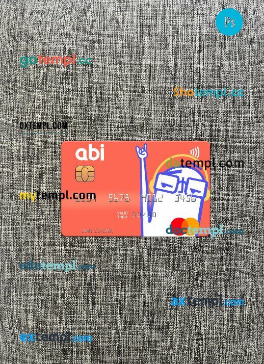 Albania American Bank of Investments (ABI) mastercard PSD scan and photo taken image, 2 in 1