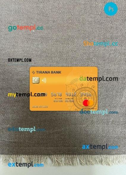 Albania Tirana bank mastercard PSD scan and photo taken image, 2 in 1