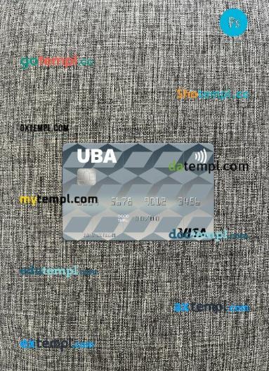 Albania United Bank of Albania visa card PSD scan and photo-realistic snapshot, 2 in 1
