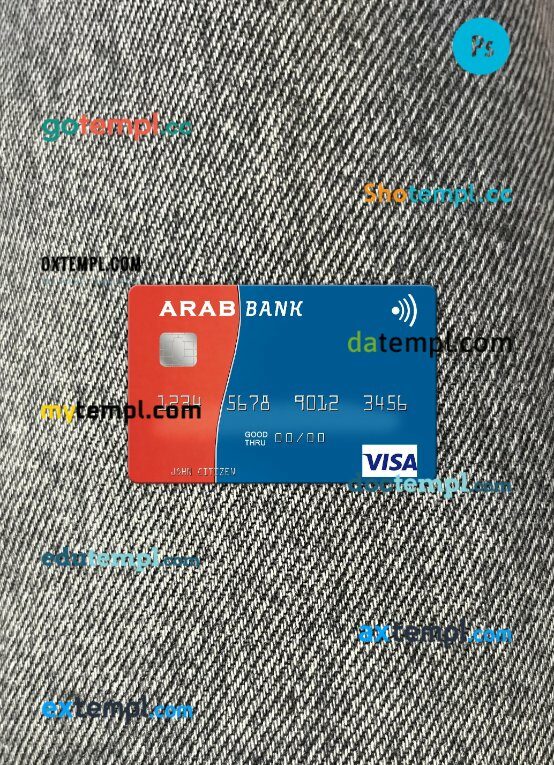 Algeria Arab Bank Algeria visa card PSD scan and photo-realistic snapshot, 2 in 1