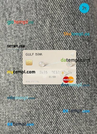 Algeria Gulf Bank mastercard PSD scan and photo taken image, 2 in 1