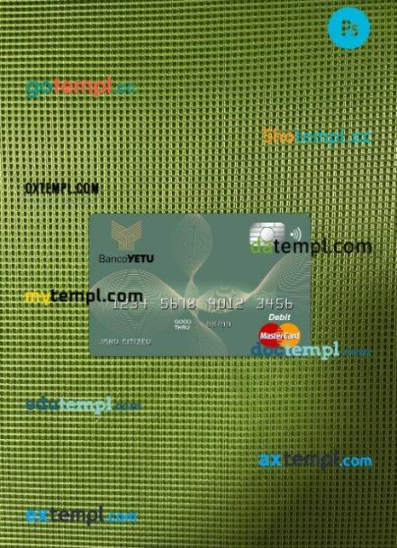 Angola Banco Yetu bank mastercard PSD scan and photo taken image, 2 in 1