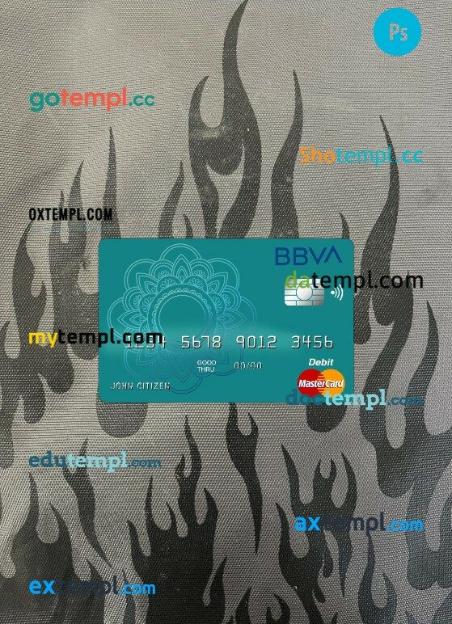 Argentina BBVA bank mastercard debit PSD scan and photo taken image, 2 in 1