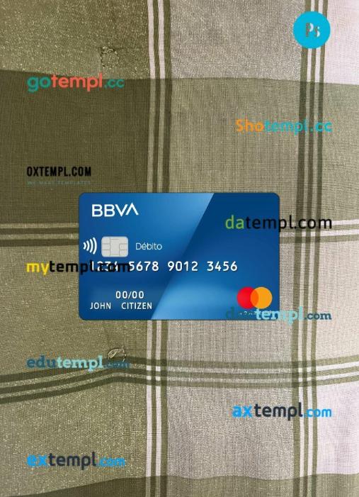 Argentina BBVA bank mastercard PSD scan and photo taken image, 2 in 1
