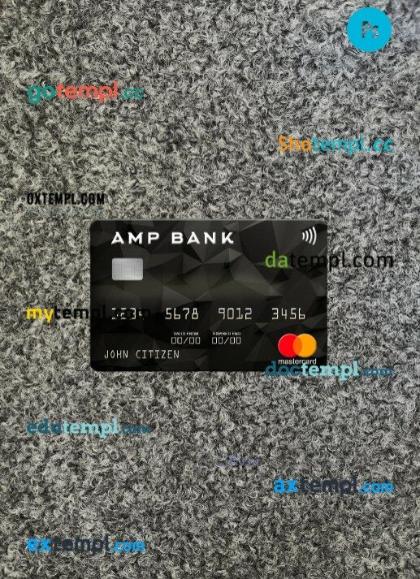 Australia AMP Bank mastercard PSD scan and photo taken image, 2 in 1