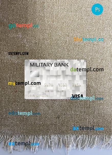 Australia Australian Military Bank visa card PSD scan and photo-realistic snapshot, 2 in 1