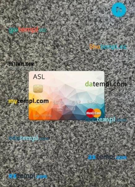 Australia Australian Settlements Limited (ASL) mastercard PSD scan and photo taken image, 2 in 1