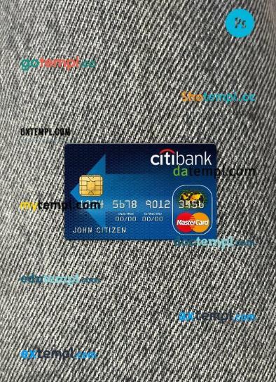 Australia Citibank mastercard PSD scan and photo taken image, 2 in 1