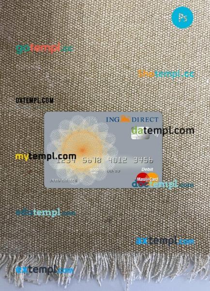 Australia Ing Direct bank mastercard PSD scan and photo taken image, 2 in 1