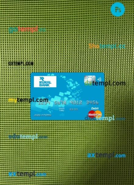 Australia Rural bank mastercard PSD scan and photo taken image, 2 in 1